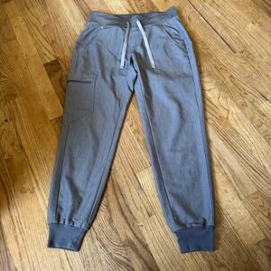 FIGS Zamora Jogger Scrub Pants Womens XS Petite Heather Charcoal Gray W18SW2005P